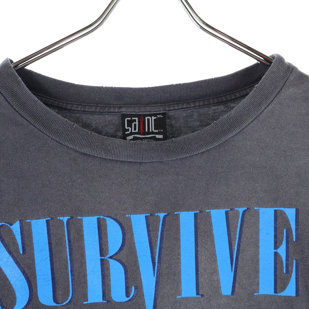 SAINT MICHAEL(セントマイケル) 23AW SURVIVE L/S TEE サバイブ クルーネック 長袖カットソー Tシャツ グレー SM-A23-0000-006