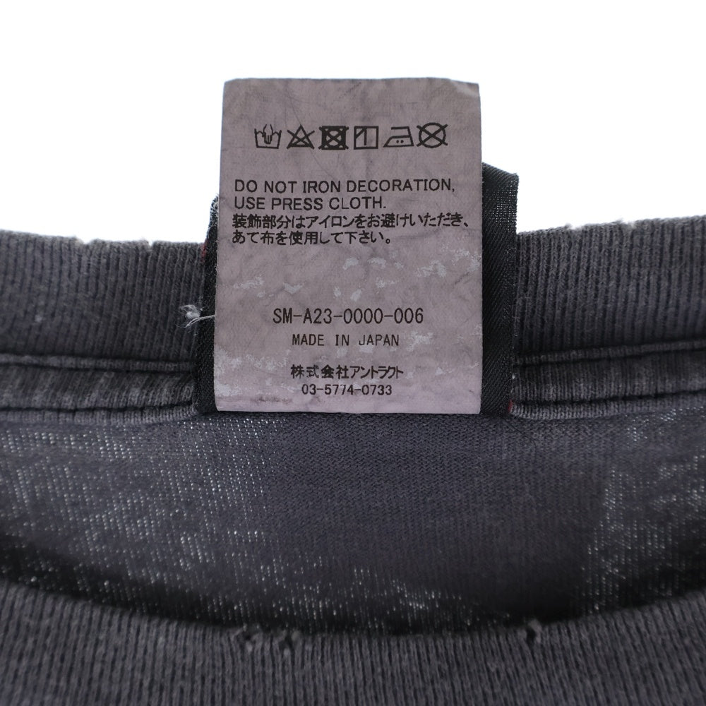 SAINT MICHAEL(セントマイケル) 23AW SURVIVE L/S TEE サバイブ クルーネック 長袖カットソー Tシャツ グレー SM-A23-0000-006