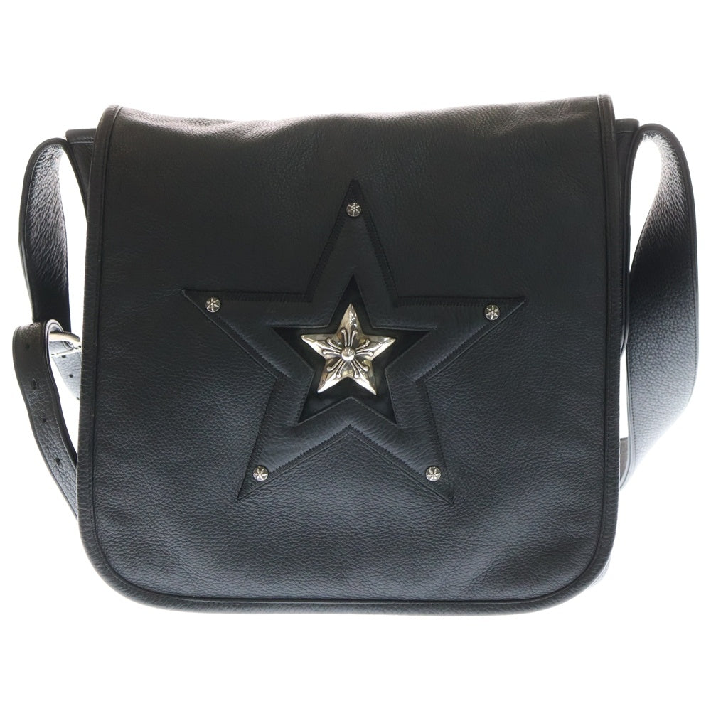 CHROME HEARTS(クロムハーツ) BAG-MAIL メールバッグ スターパッチ ラージスター装飾 ショルダーバッグ ブラック
