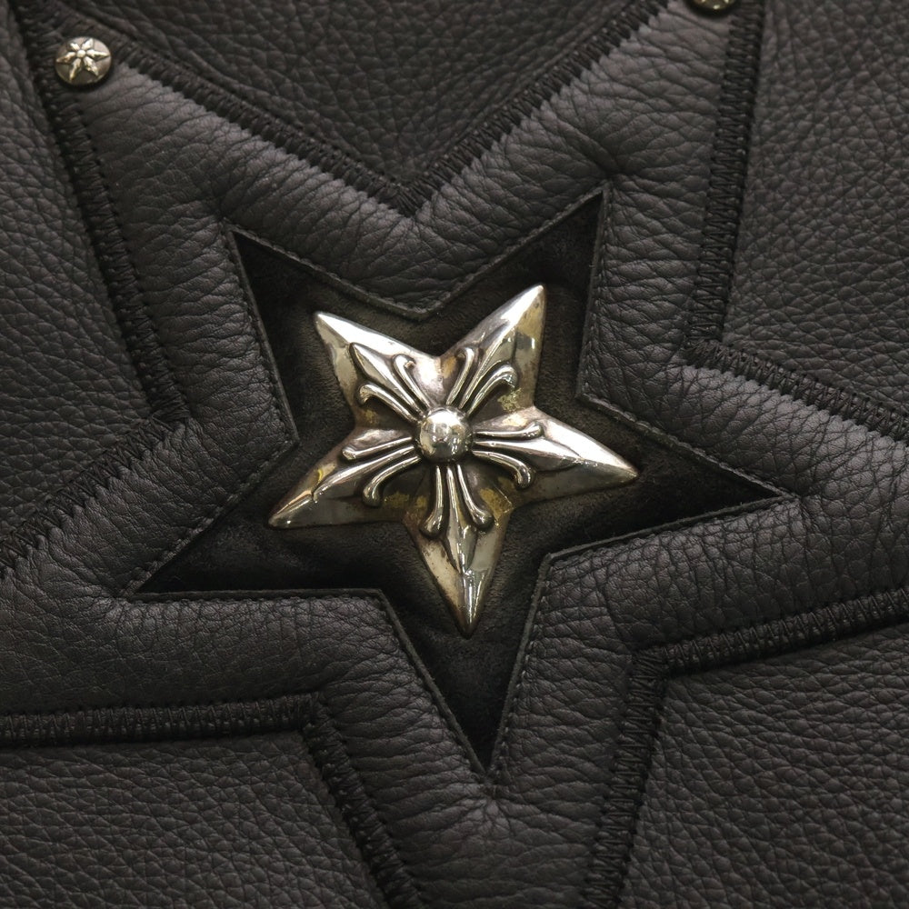 CHROME HEARTS(クロムハーツ) BAG-MAIL メールバッグ スターパッチ ラージスター装飾 ショルダーバッグ ブラック