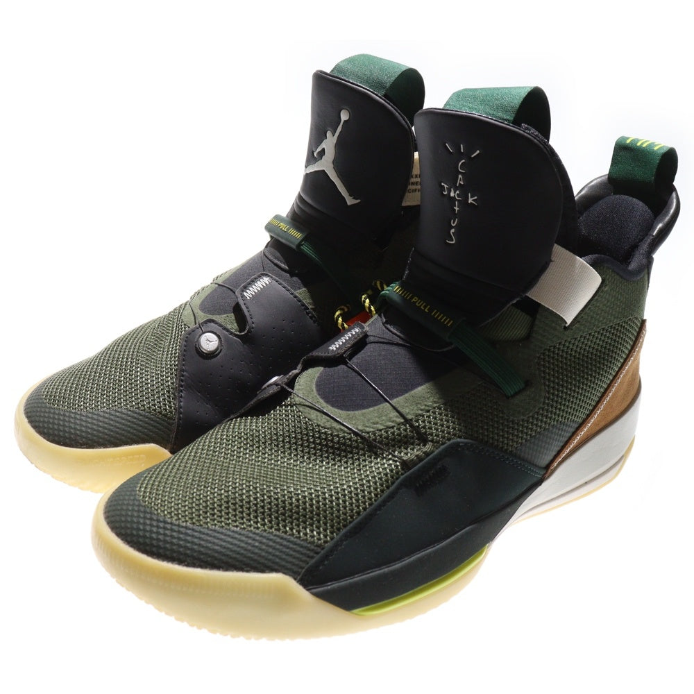 NIKE(ナイキ) ×Travis Scott AIR JORDAN 33 トラヴィススコット エアジョーダン33 ハイカットスニーカー カーキ US10.5/28.5cm CD5965-300