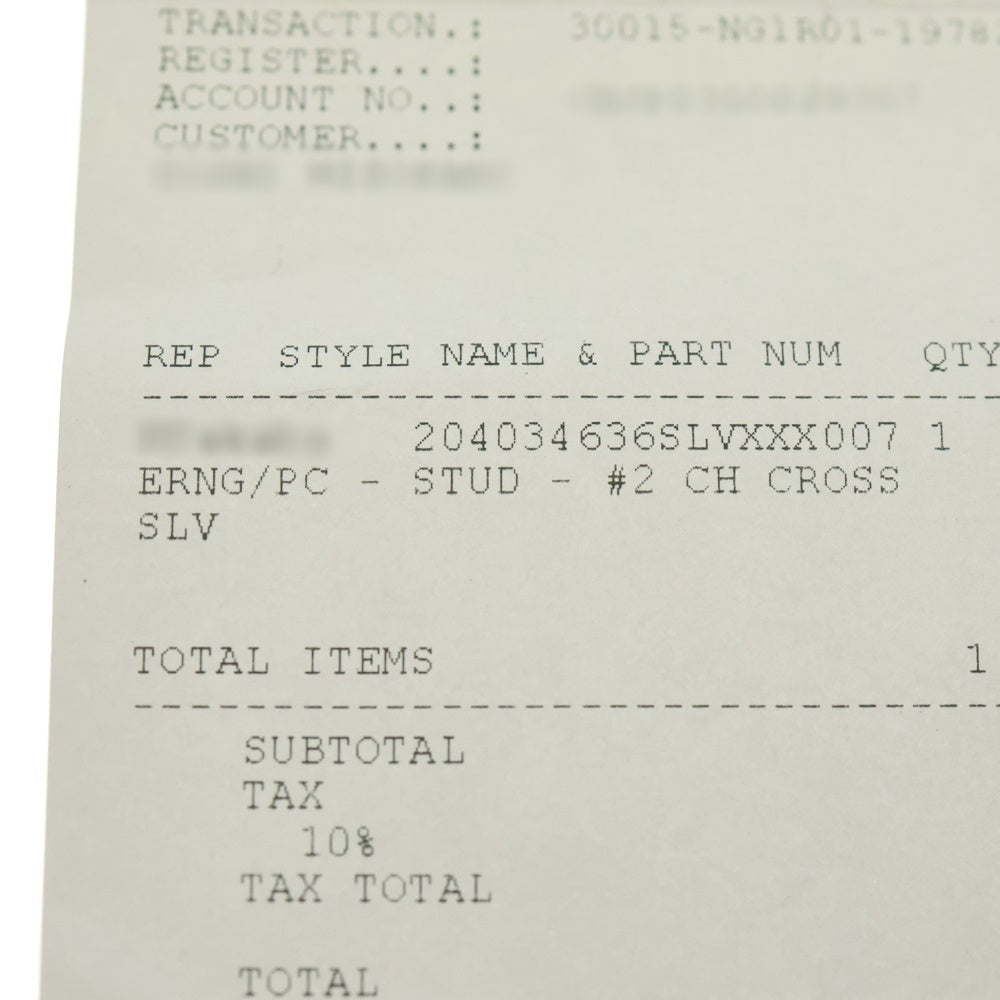 CHROME HEARTS(クロムハーツ) No2 CH CRS CHクロス スタッズピアス シルバー BCA407