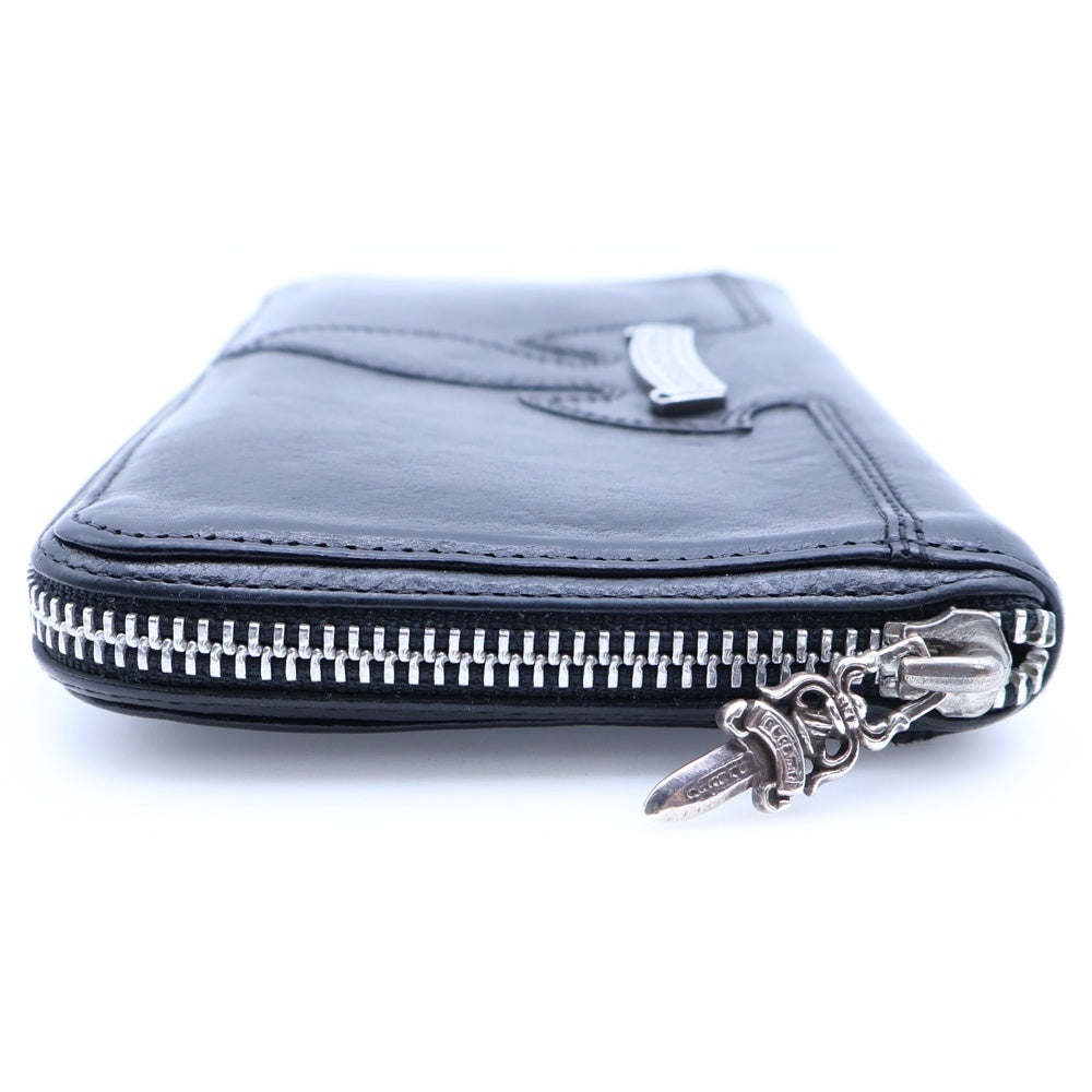 CHROME HEARTS(クロムハーツ) REC F ZIP ダブル フレアニー ラウンドジップ レザー ロングウォレット ブラック