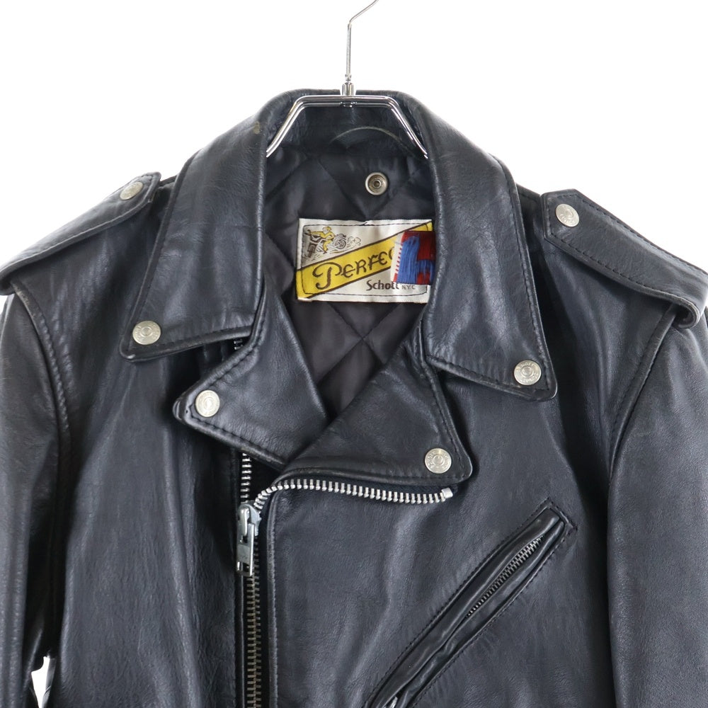 SCHOTT(ショット) USA製 ダブルレザー ライダース ジャケット ブラック