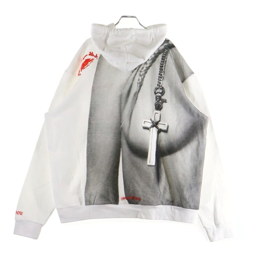 CHROME HEARTS(クロムハーツ) Laurie Lynn Stark PLVR ローリーリンスターク バックプリント プルオーバーパーカー ホワイト