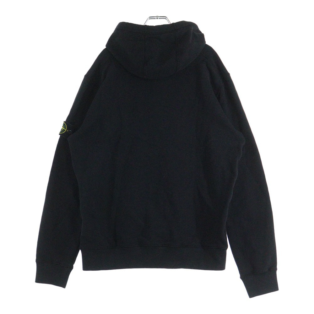 stone  パーカー　ブラック STONE ISLAND(ストーンアイランド) ロゴワッペン フーディープル