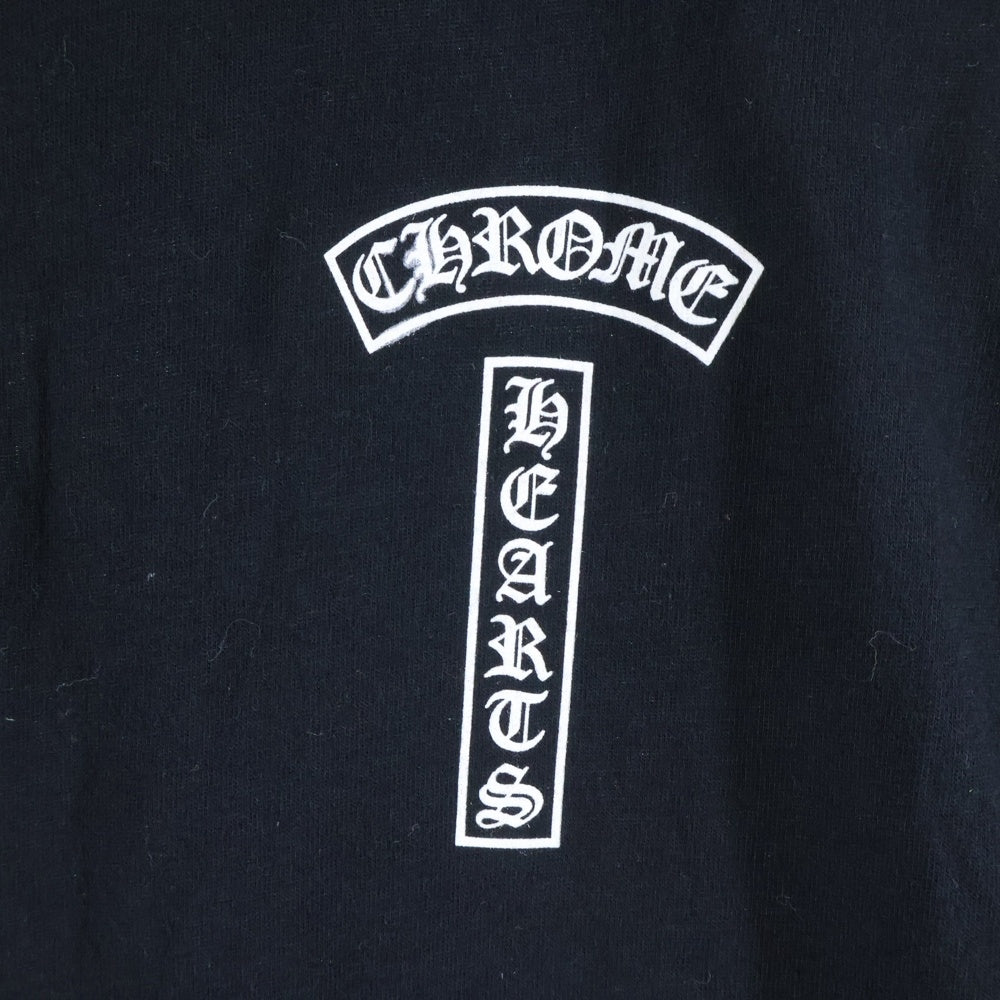 CHROME HEARTS(クロムハーツ) BSフレアボタン ホースシュー バックプリント 半袖ポロシャツ ブラック