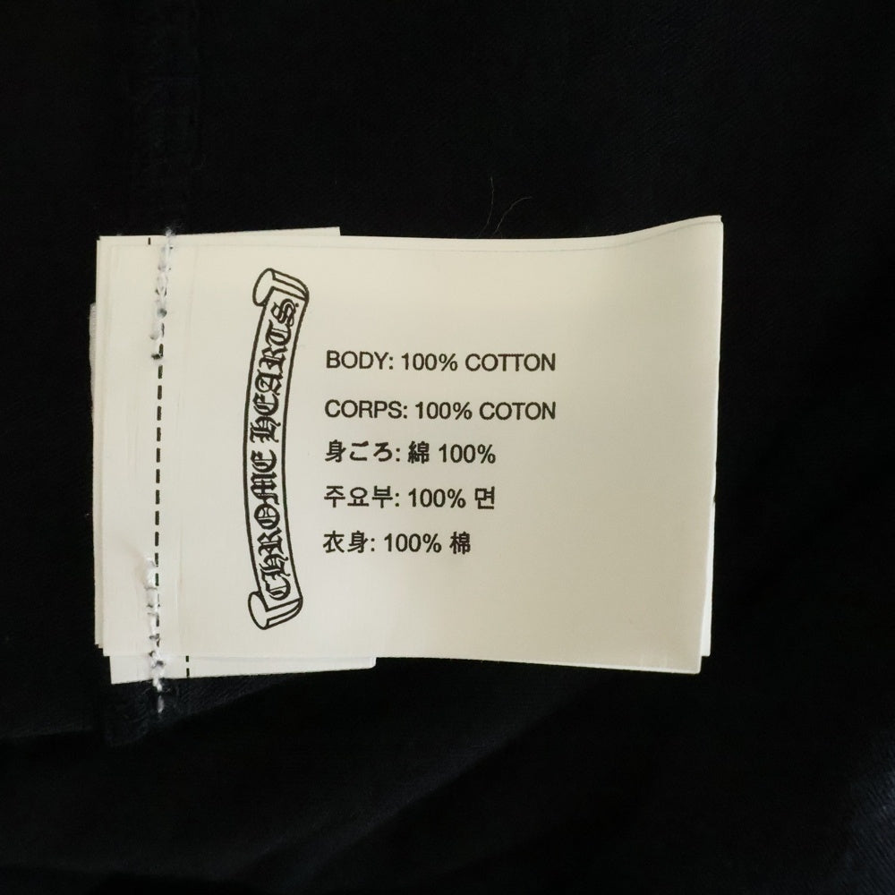 CHROME HEARTS(クロムハーツ) BSフレアボタン ホースシュー バックプリント 半袖ポロシャツ ブラック