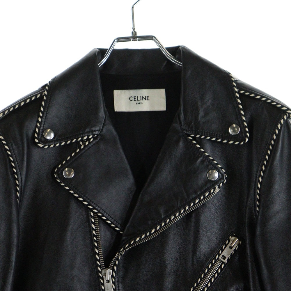 CELINE(セリーヌ) パイピング ベイカー ダブルライダース レザー
