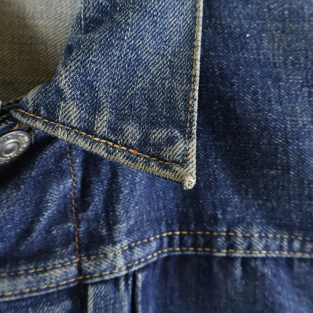 Levi's(リーバイス) 40s 506XX 1st 片面タブ BIG-E スライドバックル 革パッチ ボタン裏 ドーム型ツーブロンク デニムジャケット インディゴ