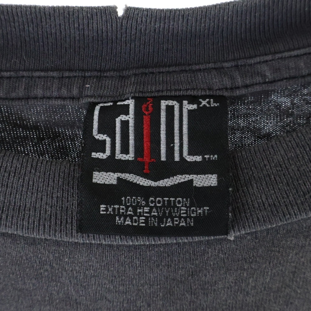 SAINT MICHAEL(セントマイケル) 24SS L/S TEE ヴィンテージ加工 ロングスリーブTシャツ 長袖Tシャツ グレー SM-YS8-0000-015