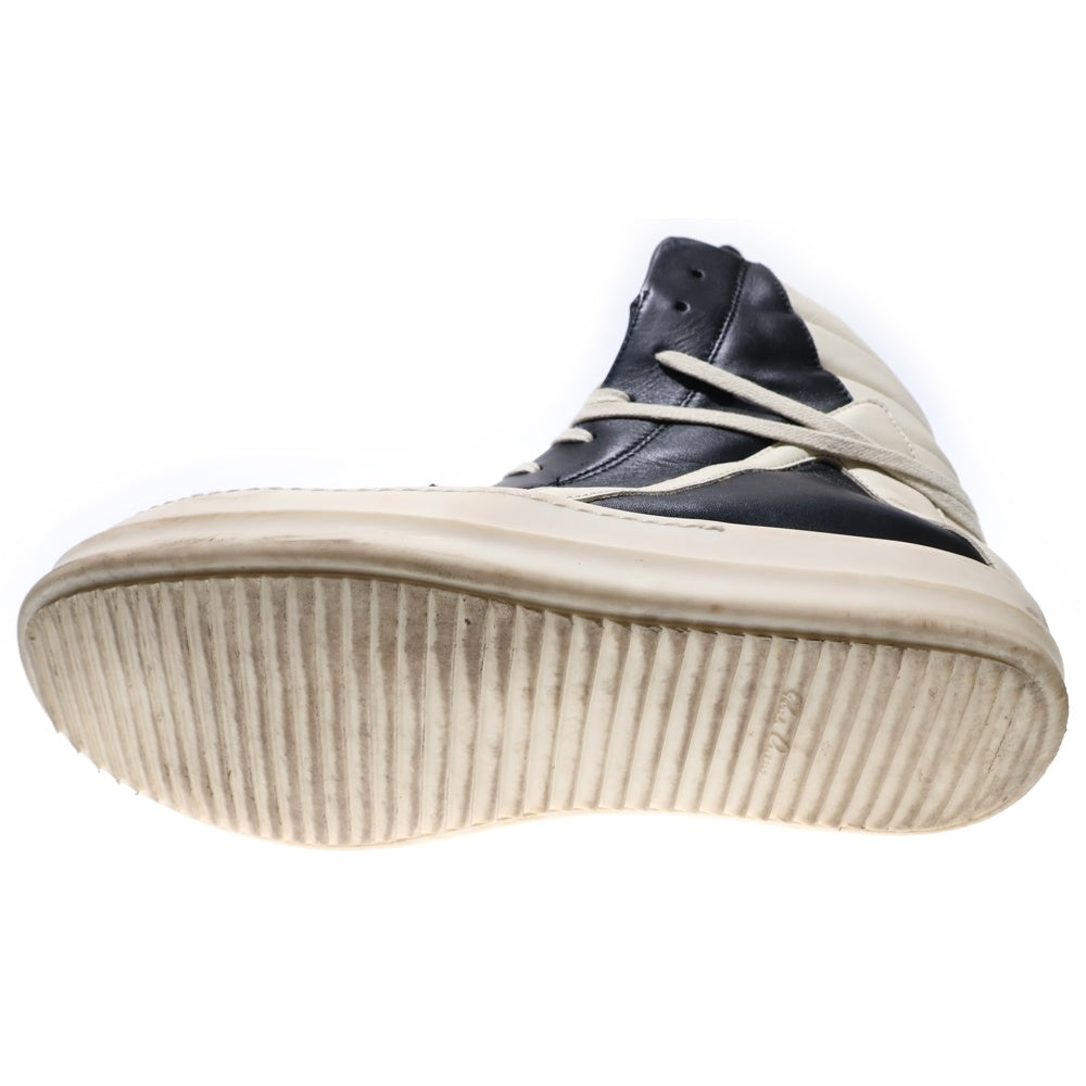 Rick Owens(リックオウエンス) GEOBASKET ジオバスケット サイドジップ レザー ハイカットスニーカー ブラック/ホワイト