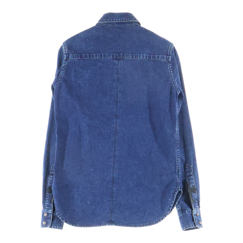CHROME HEARTS(クロムハーツ) LOOSEENDS LS ルーズエンド 袖クロスパッチ クロスボールボタン デニム長袖シャツ インディゴ
