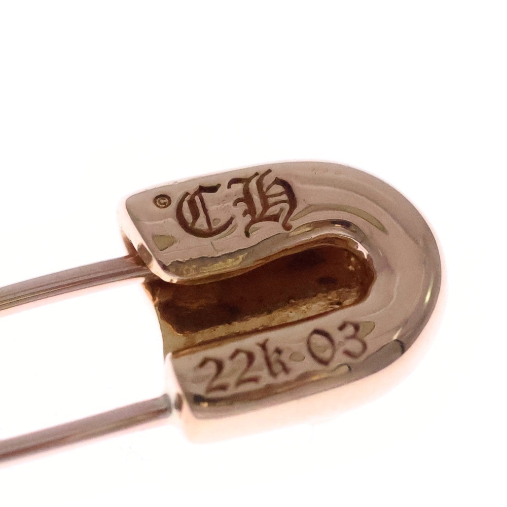 CHROME HEARTS(クロムハーツ) 22K SAFETY PIN CH PLS 1DIA 1ダイヤ セーフティーピン ピアス ゴールド