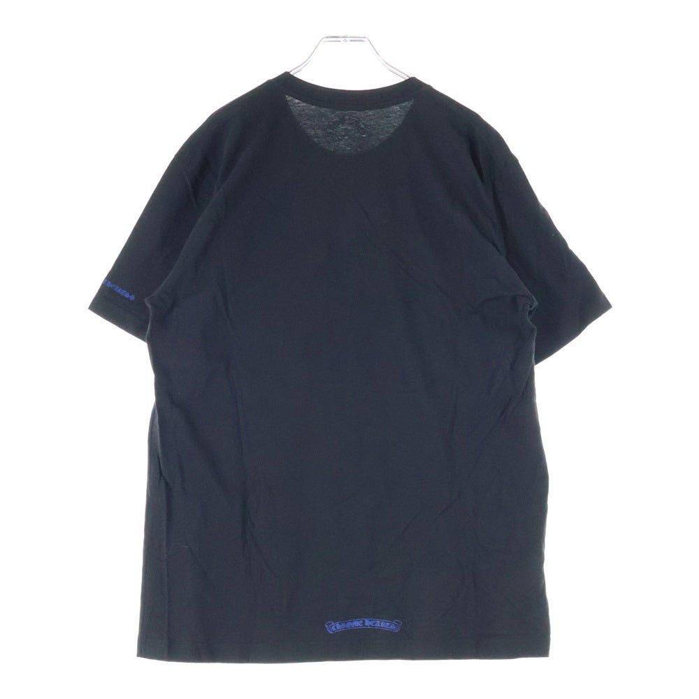 CHROME HEARTS(クロムハーツ) NECK LOGO S/S TEE ネック ロゴプリントTシャツ 半袖カットソー ブラック/ブルー