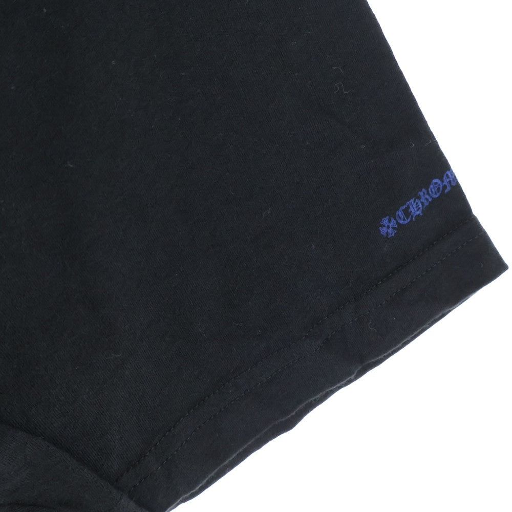 CHROME HEARTS(クロムハーツ) NECK LOGO S/S TEE ネック ロゴプリントTシャツ 半袖カットソー ブラック/ブルー