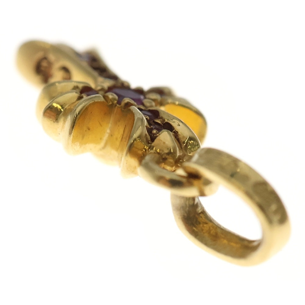 CHROME HEARTS(クロムハーツ) 22K CRS BBYFAT P SAP P ベイビーファット PAVEピンクサファイア チャーム ネックレストップ ゴールド