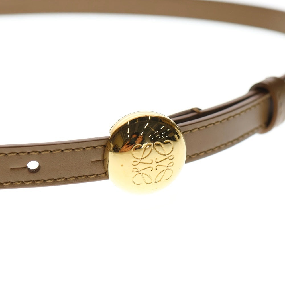 LOEWE】アナグラム バックル レザーベルト ゴールド28-70 スペイン製