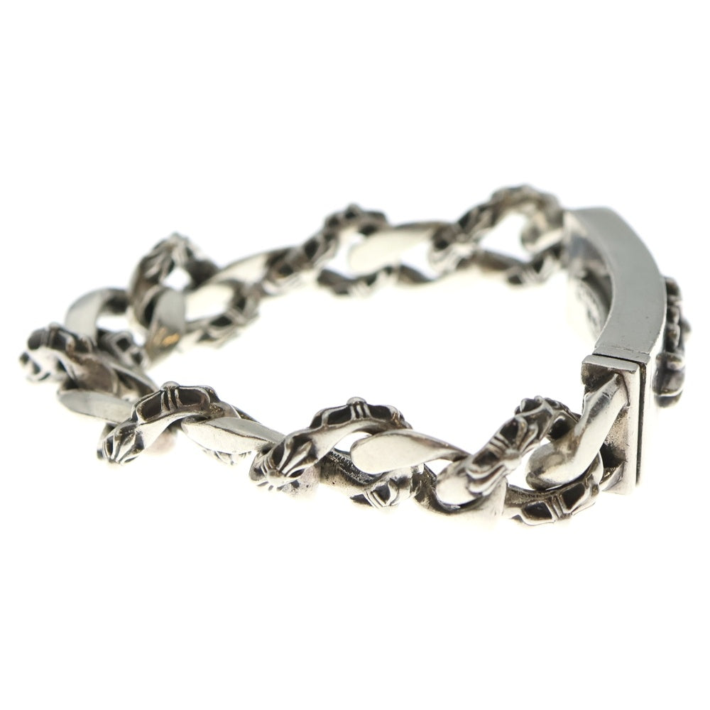 CHROME HEARTS(クロムハーツ) ID FLORAL CRS フローラルクロスIDファンシーリンク ブレスレット 13LINK シルバー BCA166