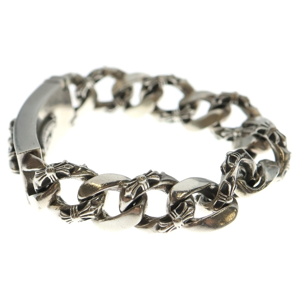 CHROME HEARTS(クロムハーツ) ID FLORAL CRS フローラルクロスIDファンシーリンク ブレスレット 13LINK シルバー BCA166