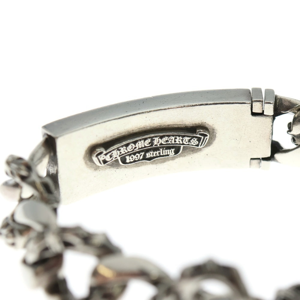 CHROME HEARTS(クロムハーツ) ID FLORAL CRS フローラルクロスIDファンシーリンク ブレスレット 13LINK シルバー BCA166