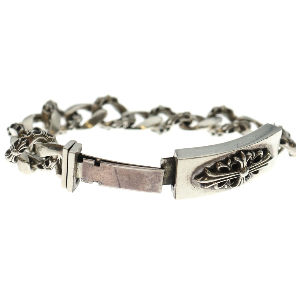 CHROME HEARTS(クロムハーツ) ID FLORAL CRS フローラルクロスIDファンシーリンク ブレスレット 13LINK シルバー BCA166