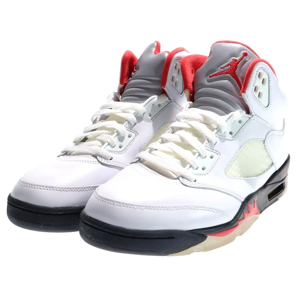 NIKE(ナイキ) AIR JORDAN 5 RETRO FIRE RED エアジョーダン5 ファイアレッド ハイカットスニーカー ホワイト/レッド US10/28cm DA1911-102