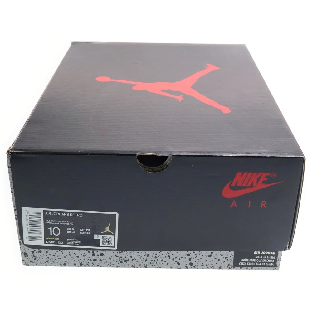 NIKE(ナイキ) AIR JORDAN 5 RETRO FIRE RED エアジョーダン5 ファイアレッド ハイカットスニーカー ホワイト/レッド US10/28cm DA1911-102