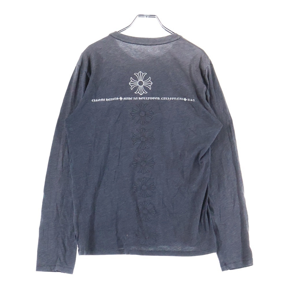 CHROME HEARTS(クロムハーツ) スクロールラベル CHプラスプリント 長袖Tシャツ グレー