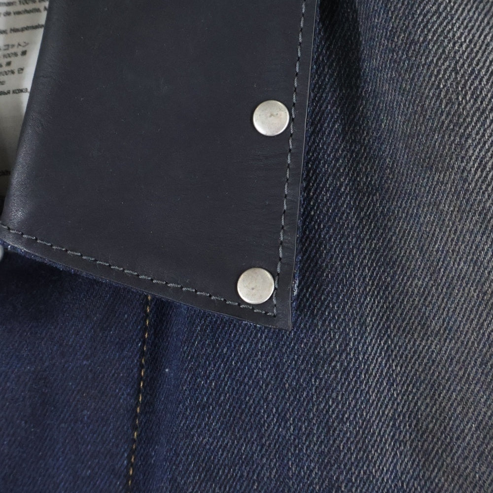 Acne Studios(アクネ ストゥディオズ) レザー切り替え オーバーサイズ デニムジャケット インディゴ FN-UK-OUTW000058