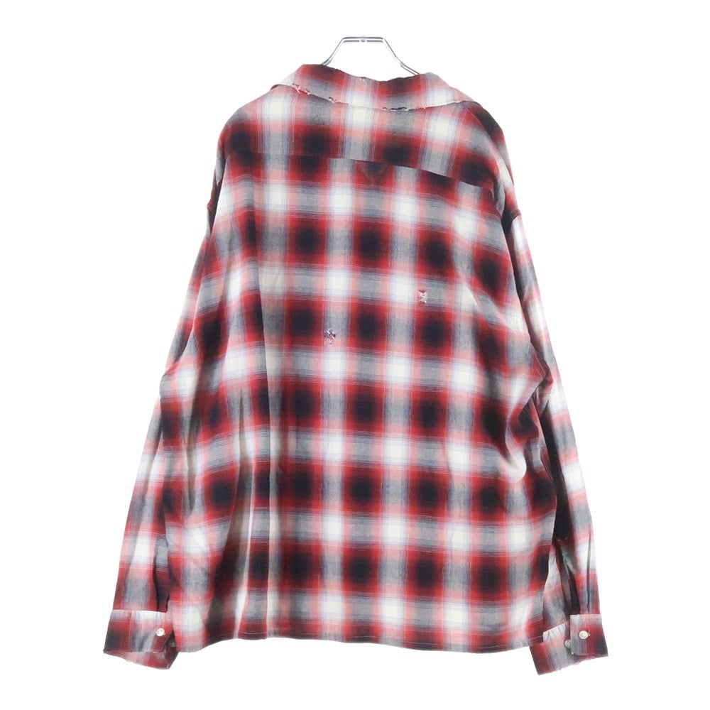 SAINT MICHAEL(セントマイケル) LM_CHECK SHIRT 長袖チェックシャツ レッド SM-HR8-0000-C30