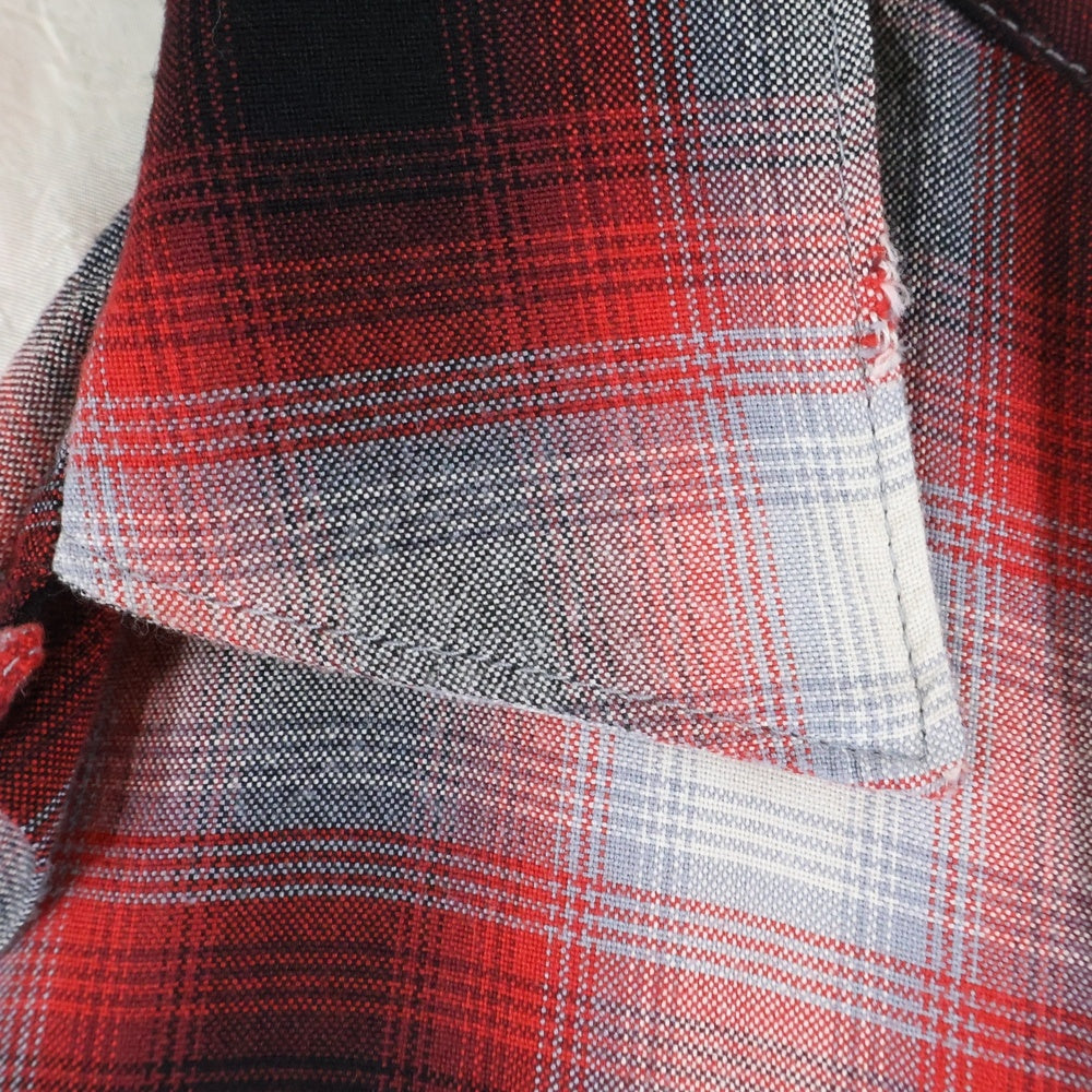 SAINT MICHAEL(セントマイケル) LM_CHECK SHIRT 長袖チェックシャツ レッド SM-HR8-0000-C30