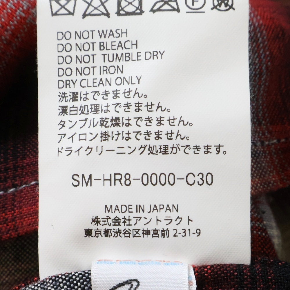 SAINT MICHAEL(セントマイケル) LM_CHECK SHIRT 長袖チェックシャツ レッド SM-HR8-0000-C30