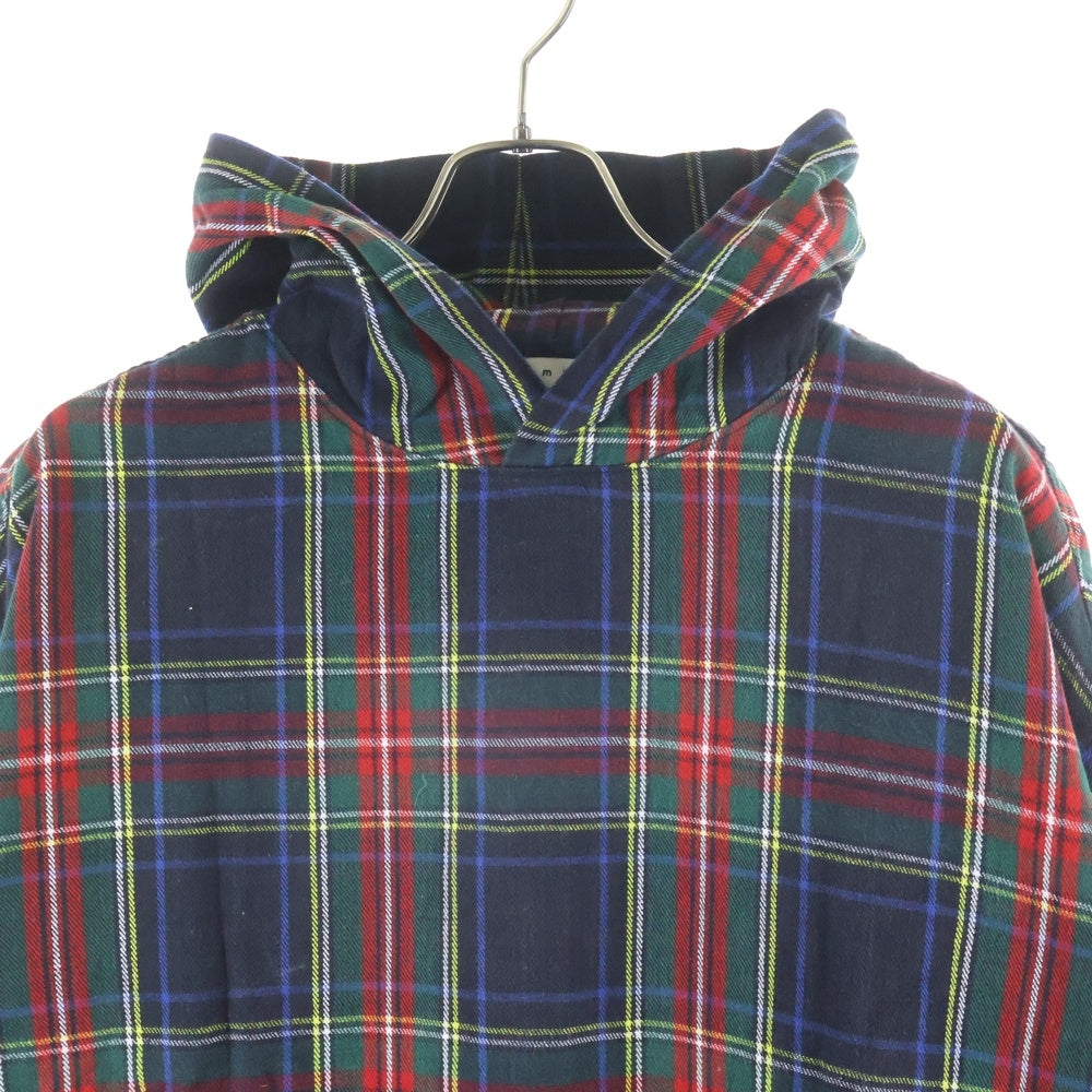 MNML(ミニマル) PLAID HOODIE タータンチェック プルオーバーパーカー ブラック/レッド/グリーン