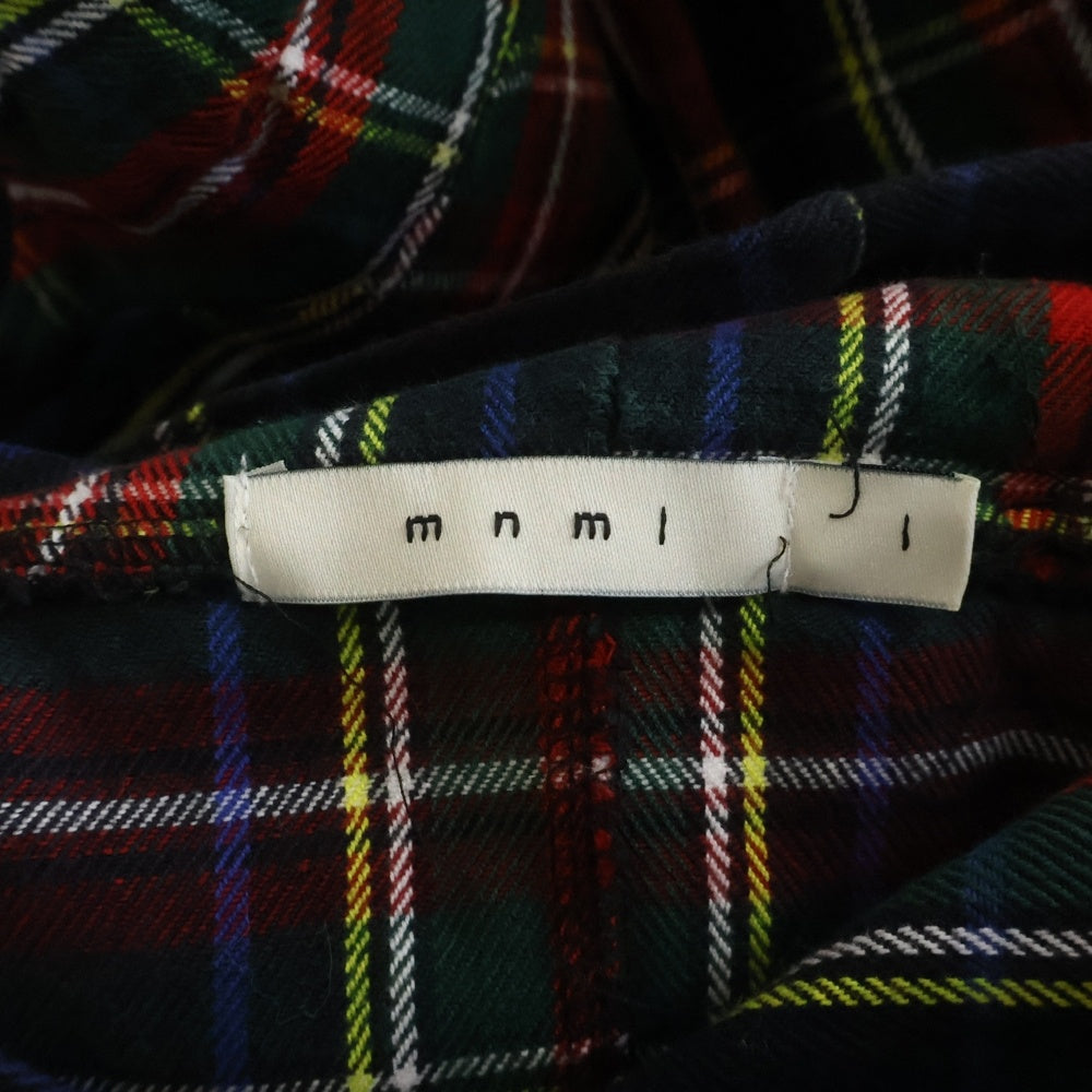 MNML(ミニマル) PLAID HOODIE タータンチェック プルオーバーパーカー ブラック/レッド/グリーン