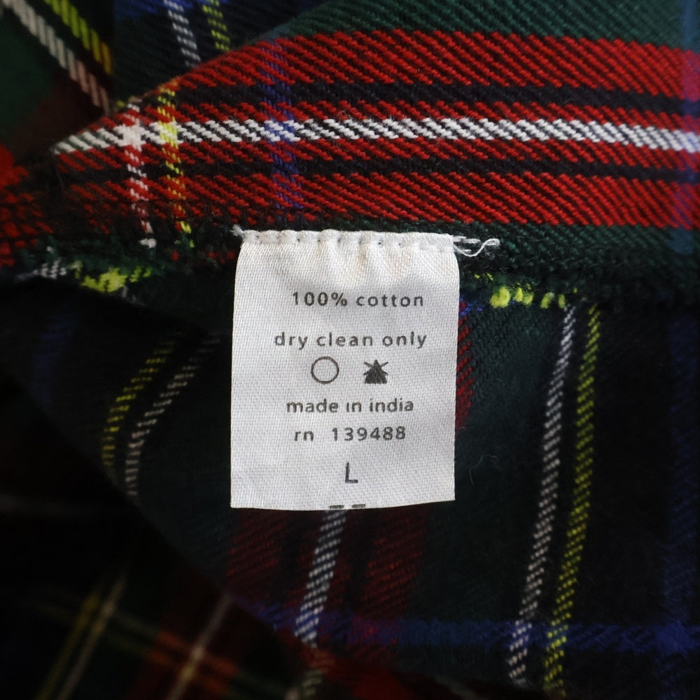 MNML(ミニマル) PLAID HOODIE タータンチェック プルオーバーパーカー ブラック/レッド/グリーン