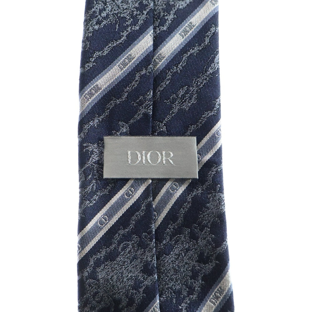DIOR(ディオール) 総柄ジャガード シルクネクタイ ネイビー