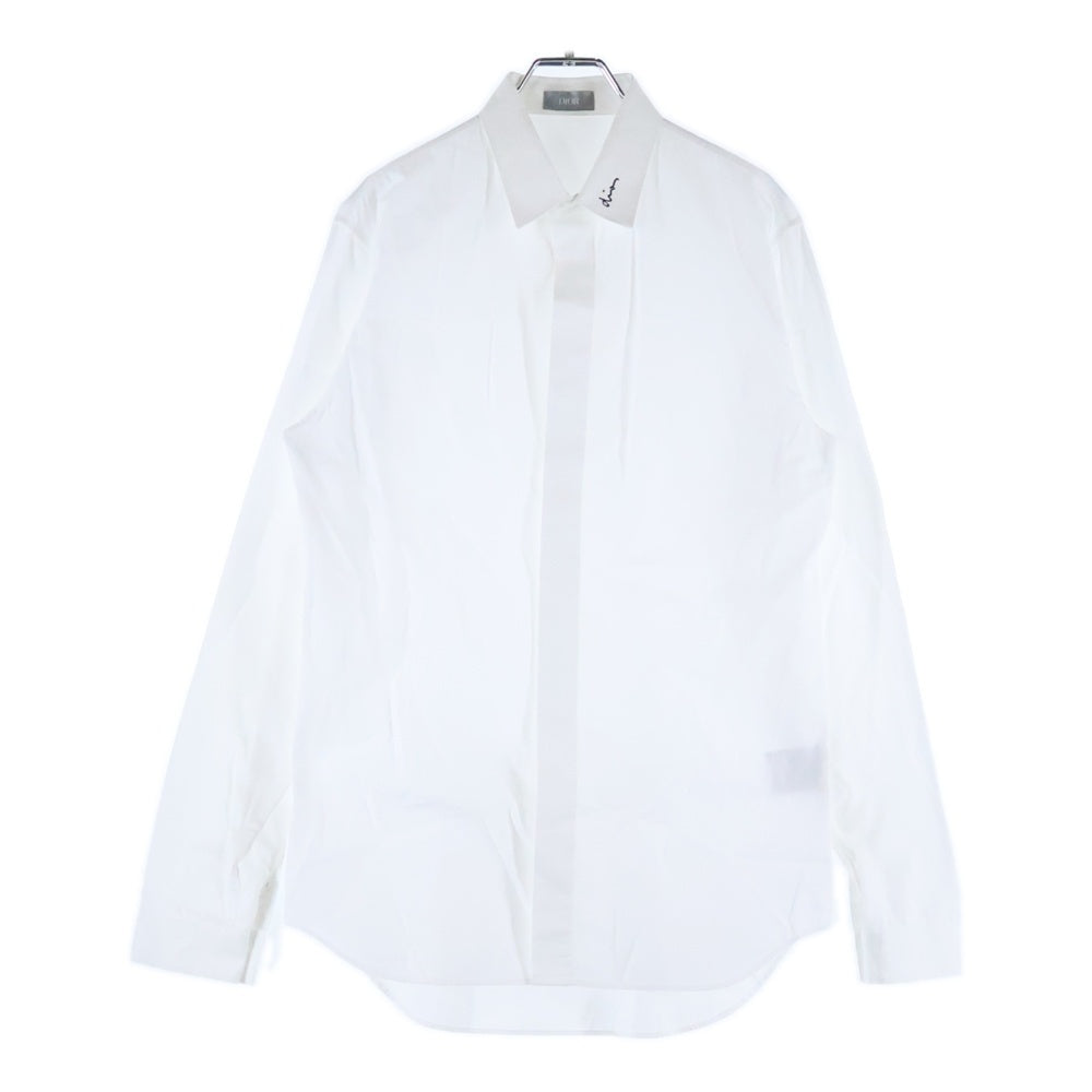DIOR(ディオール) 18SS Long Sleeve White Shirt ロゴ刺繍 レギュラーカラー長袖シャツ 463C541W6680