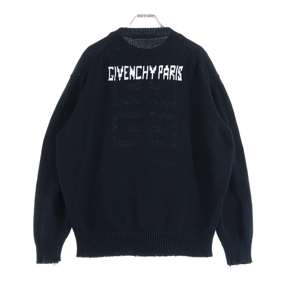 GIVENCHY(ジバンシィ) 4G フロントロゴ ダメージ加工ニット ブラック