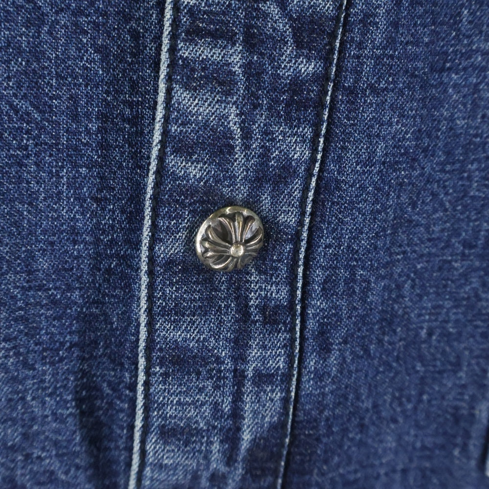 CHROME HEARTS(クロムハーツ) DENIM WESTERN デニムウエスタン 袖クロスパッチ クロスボタン デニム長袖シャツ インディゴ