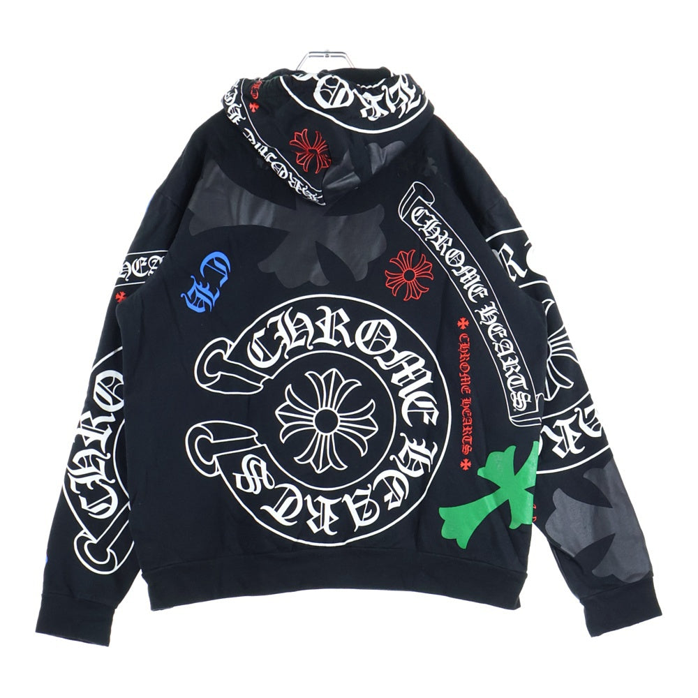 CHROME HEARTS(クロムハーツ) STENCIL HOODIE ステンシルプリント プルオーバーパーカー フーディー ブラック