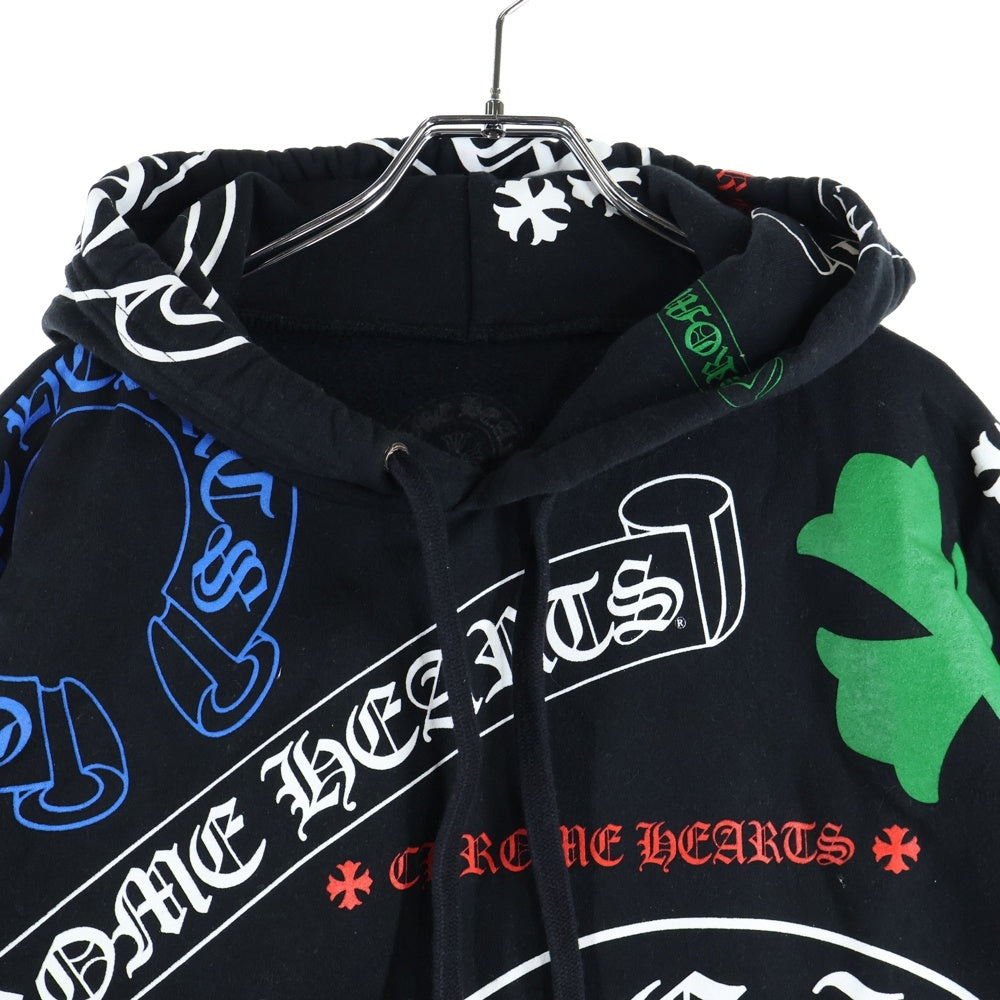CHROME HEARTS(クロムハーツ) STENCIL HOODIE ステンシルプリント プルオーバーパーカー フーディー ブラック