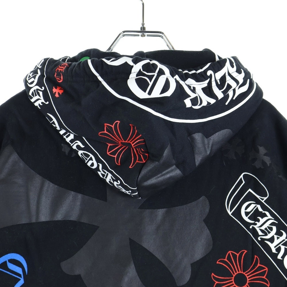 CHROME HEARTS(クロムハーツ) STENCIL HOODIE ステンシルプリント プルオーバーパーカー フーディー ブラック