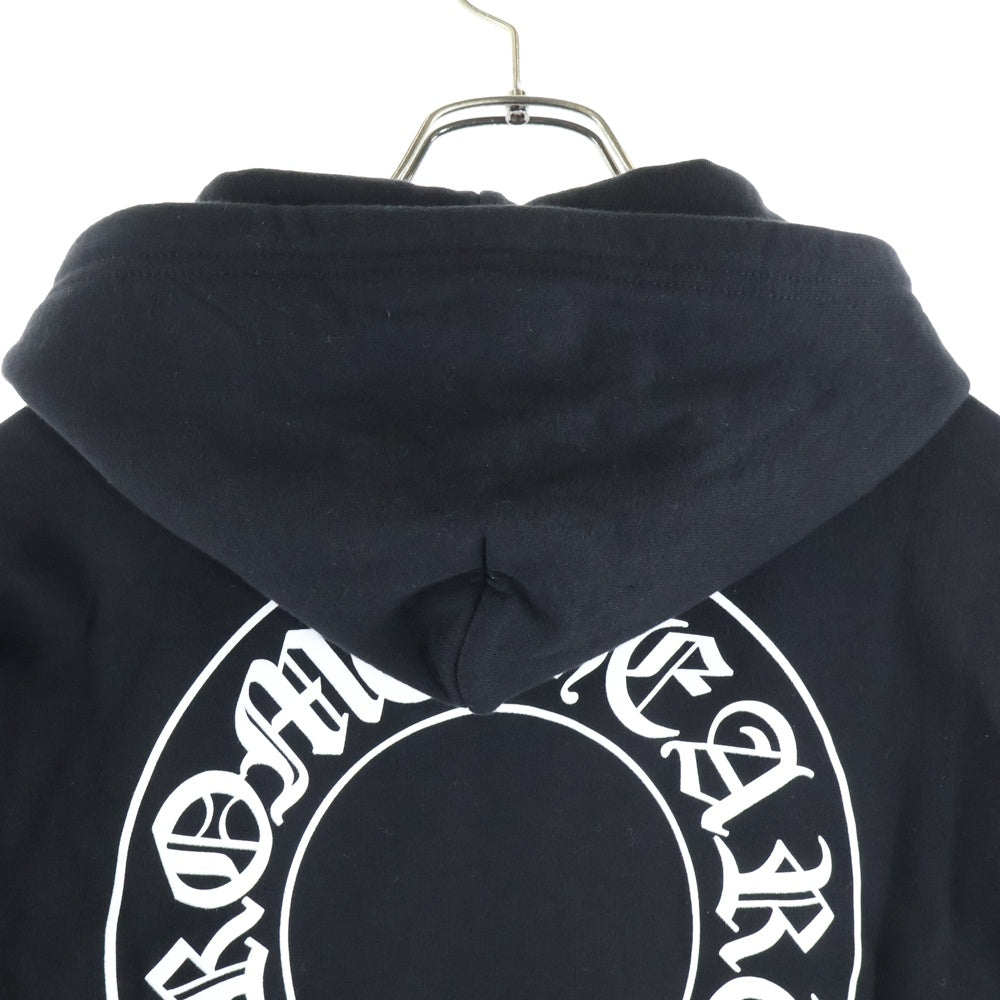 CHROME HEARTS(クロムハーツ) THRML HD ZIP 裏地サーマルジップ 袖フローラルバックホースシュープリントジップパーカー ブラック