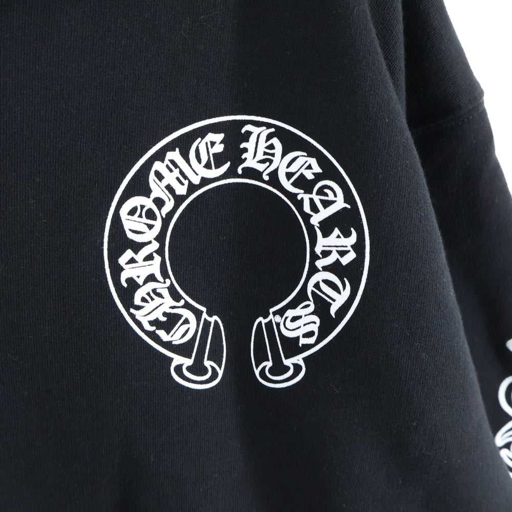 CHROME HEARTS(クロムハーツ) THRML HD ZIP 裏地サーマルジップ 袖フローラルバックホースシュープリントジップパーカー ブラック