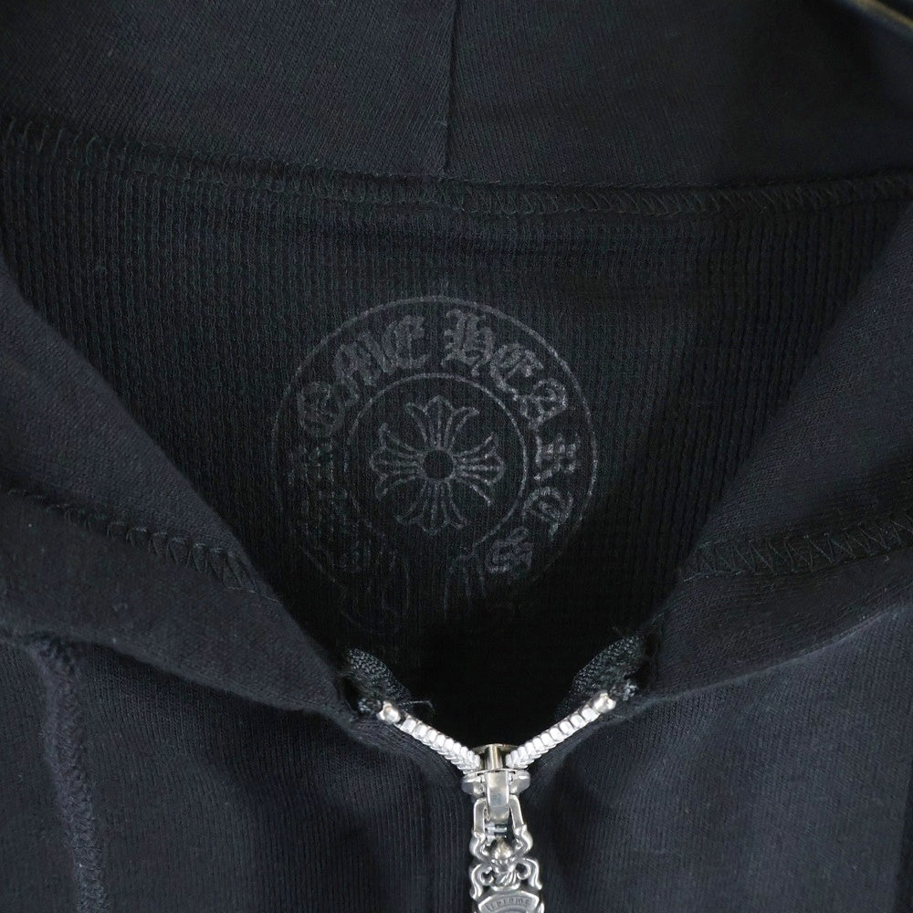 CHROME HEARTS(クロムハーツ) THRML HD ZIP 裏地サーマルジップ 袖フローラルバックホースシュープリントジップパーカー ブラック