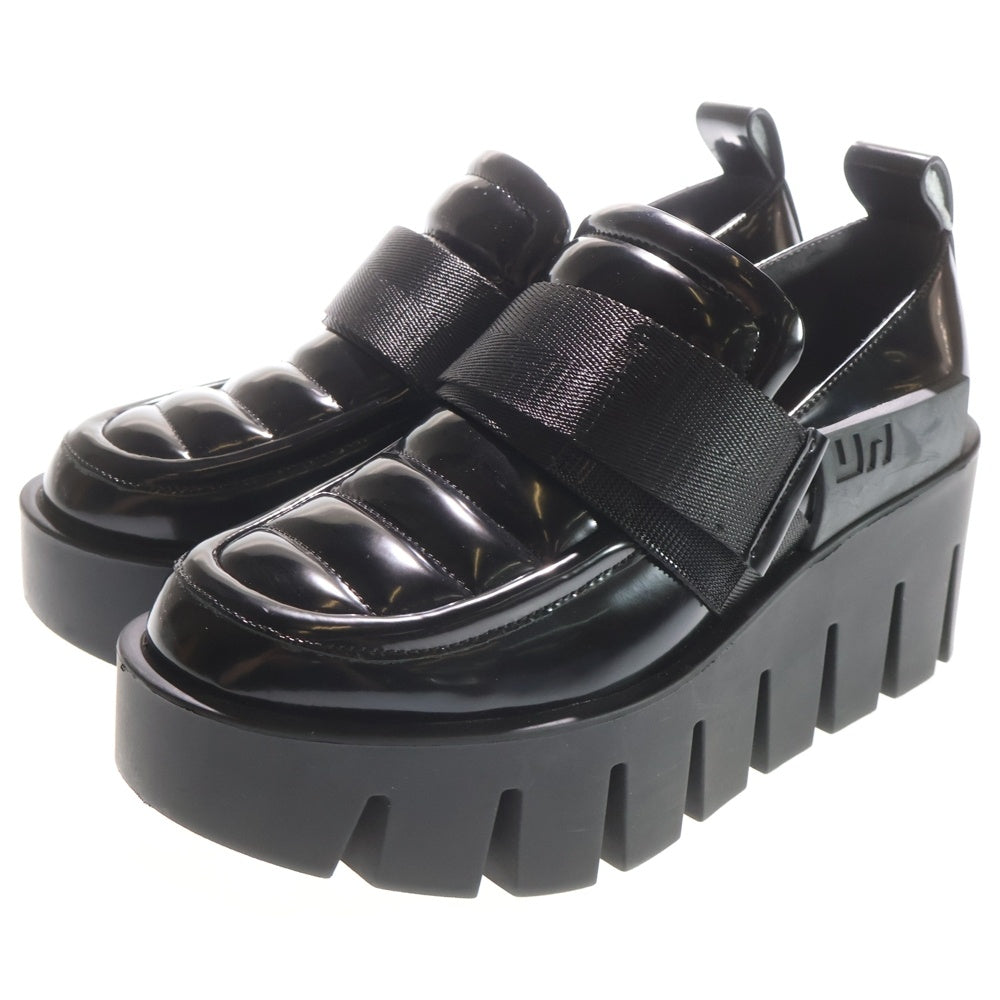 UNITED NUDE(ユナイテッドヌード) エナメル 厚底ローファー ブラック レディース