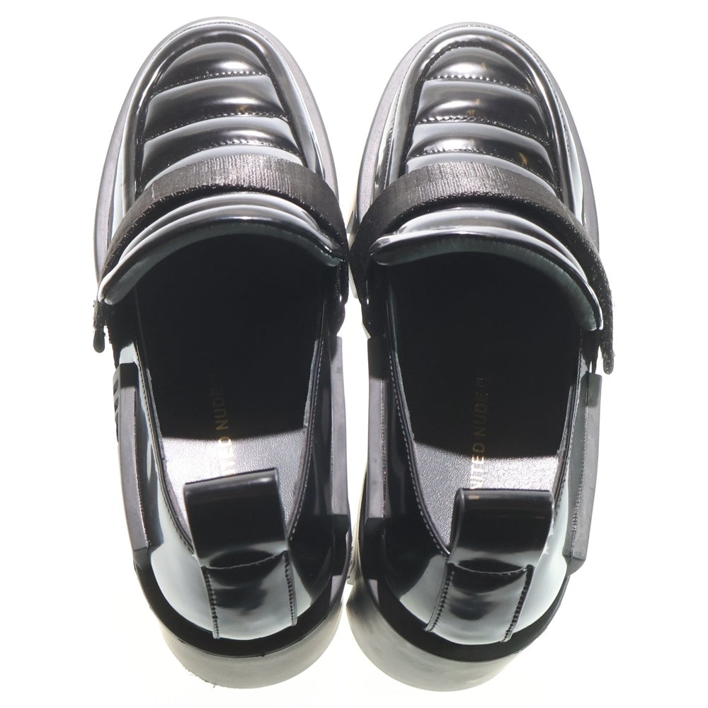 UNITED NUDE(ユナイテッドヌード) エナメル 厚底ローファー ブラック レディース