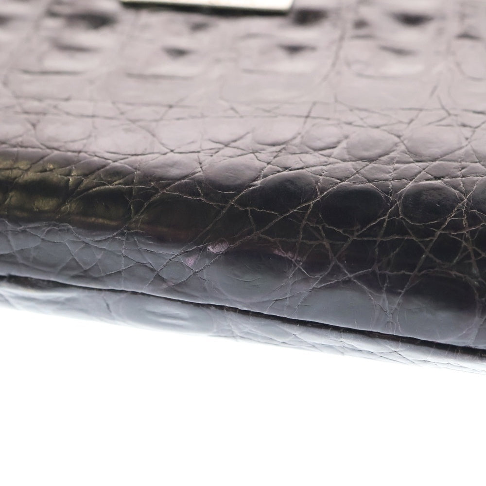 Bill Wall Leather/BWL(ビルウォールレザー) ZIPPER WALLET クロコダイル レザーラウンドウォレット 長財布 パープル