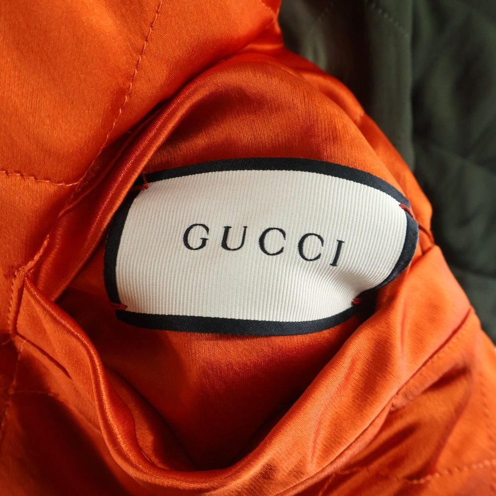 GUCCI(グッチ) 18SS Arm Side Logo Reversible Jacket サテン リバーシブルジャケット ネイビー/レッド 501100 Z791A